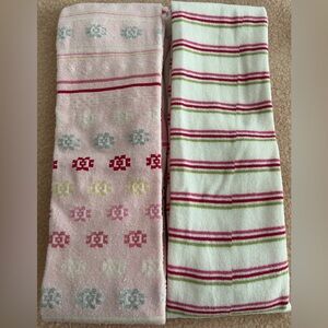 GAP Kids Set of 2 Pairs Pink/White Striped Girls Winter Tights Size XL/XXL 12-14